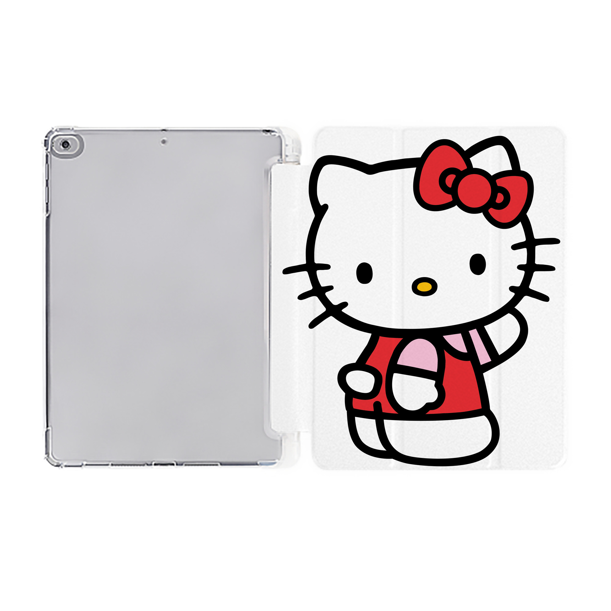 （画像用） Hello Kitty ハローキティ IPad ケース ペン収納付き 三つ折りスタンド PUレザー×シリコン 対応機種9.5/10.5/10.9インチ